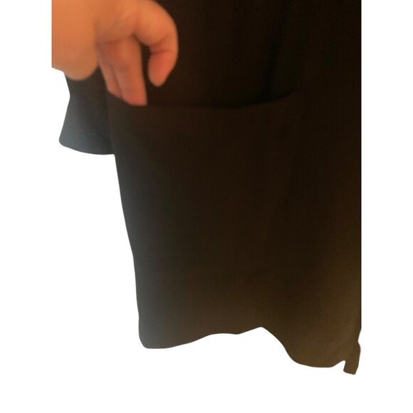 MI AMI for Francesca's Black Soft Draped Tie Waist Roll-Tab Sleeve Jacket NWT L - Picture 6 of 7